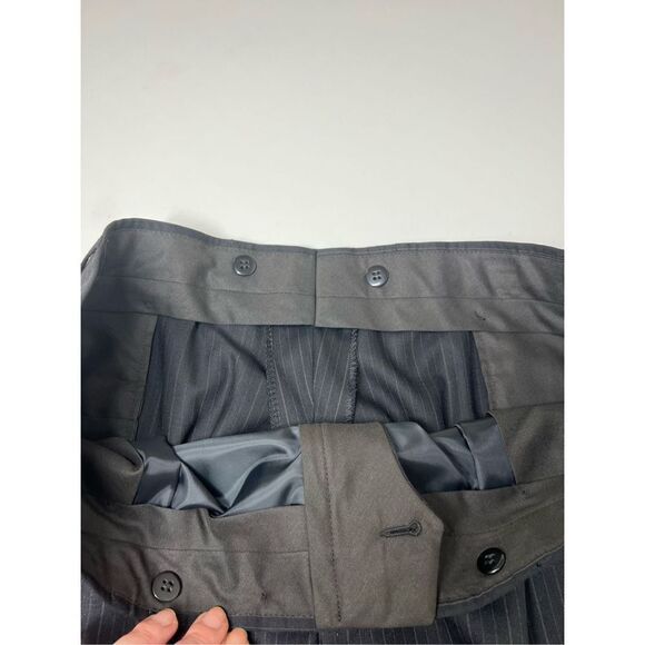 Exclusive of Ornamentation 100% Wool stripe dress Pants smart trousers W 43L 36 - Picture 6 of 12